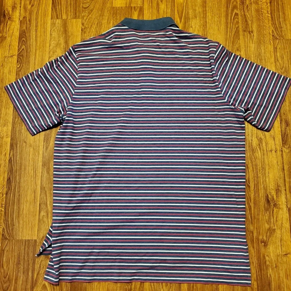 Polo‎ Ralph Lauren Golf Shirt Men 2XL Blue Striped Performance Stretch The Farm